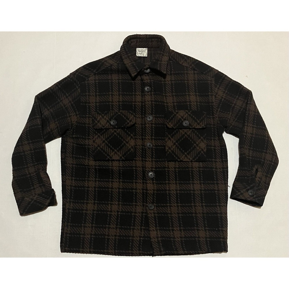 Maison Article Mens Size Medium Plaid Jacket‎ Flannel Heavyweight